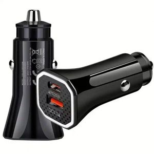 Nouveautés Chargeur de voiture avec adaptateur rapide 2 en 1, 2 ports USB QC3.0, station de charge de voiture, chargeur rapide 20W - Product Image 5