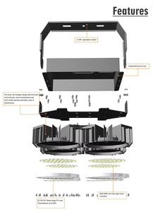 Hishine 240W RGB alto mástil LED reflector Luz de inundación impermeable al aire libre arandela de pared para Parque paisaje iluminación que cambia de Color - Product Image 3