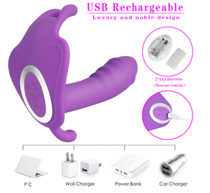 나비 G-스팟 음핵 자극기 성인 섹스 토이 웨어러블 딜도 진동기 팬티 자위대 팬티 - Product Image 3