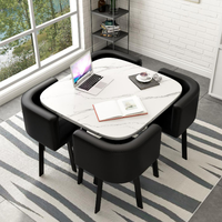 Meubles de maison design de chaise de salle à manger 4 places en métal moderne peu encombrante