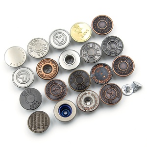 Classic Round Metal Jeans <b>Buttons</b> with Embossed Logo Nickel-Free 17mm Fashion Denim Accessories - Product Image 3