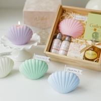 Bougies parfumées en forme de coquillage en gros, bougies fantaisie pastel pour mariages, anniversaires, cadeaux, décorations côtières pour la maison