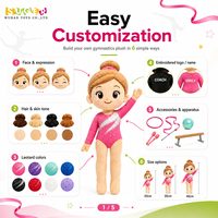 Juguete de Peluche de Gimnasia Ecológico Personalizado, Venta al Por Mayor OEM/ODM, Muñeca de Gimnasta Rítmica con MOQ Bajo para Premios de Entrenamiento en Clubes