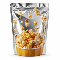 Op maat gemaakte bedrukte hersluitbare voedselzakjes, staande ziplock mylar popcorn snackverpakkingen, recyclebaar