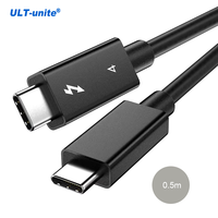 Câble Thunderbolt 4 ULT-unite Soft Type-C prenant en charge la sortie vidéo 8K 60Hz, le transfert de données 40 Gbps et la charge 100 W, compatible avec USB4