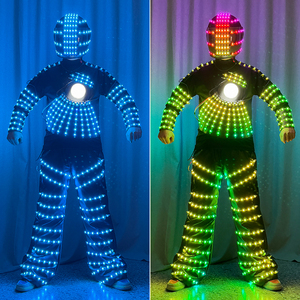 Led ánh sáng trang phục sân khấu hiệu suất trang phục thanh KTV bầu không khí Prop trang phục; Châu Âu và Mỹ hot-bán áo giáp Mũ bảo hiểm thiết lập - Product Image 1