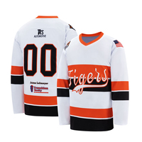 Maillot de hockey personnalisé par sublimation New York Puckpros 100% polyester, maille respirante, séchage rapide, résistant à l'usure, uniforme d'équipe adulte