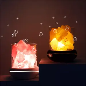 Wholesale Home essentials natural Electronic usb pink crystal led himalayan Salt Lamp night light room aroma diffuser