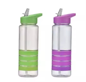 Botella de Agua de Plástico Transparente de Gran Capacidad, Portátil, Libre de BPA, con Pajita y Logotipo Personalizado - Product Image 5