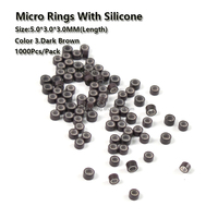 Commercio all'ingrosso 4.0mm,4.5mm,5.0mm Silicone Micro anello perline anelli collegamenti tubo Dreadlock per estensioni dei capelli