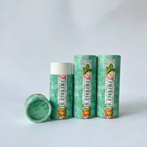 หลอดกระดาษคราฟท์สีขาวพิมพ์ลาย ทำมือ แบรนด์ดัง รีไซเคิลได้ ย่อยสลายได้ เป็นมิตรกับสิ่งแวดล้อม สำหรับใส่ผลิตภัณฑ์แข็ง เช่น ลิปบาล์ม หรือผลิตภัณฑ์ระงับกลิ่นกาย - Product Image 3