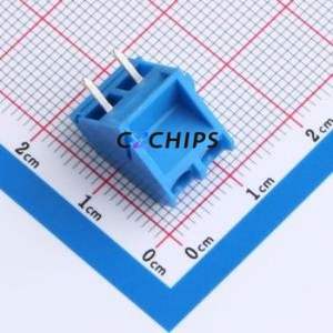 DB102-5.0-2P-BU-S Screw Terminal Block P=5mm Connector ( Construction: 1x2P )( Pitch: 5mm )( Color: Blue ) - Product Image 1