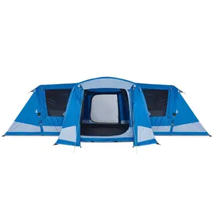 Tenda berkemah luar ruangan keluarga besar 8 orang, tenda udara tiup keluarga, tenda berkemah tiup luar ruangan dengan perangkat pompa