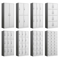 Armoire de rangement exclusive transfrontalière en acier, quatre portes, antistatique, ignifuge, pour dortoirs d'employés et bureaux, avec serrure