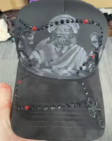 Casquette de baseball Dandi Hats X Aleman Hats 77 de haute qualité à 5 panneaux en daim avec broderie 3D personnalisée et doublure en satin