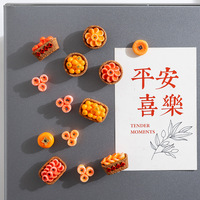 Aimant de réfrigérateur créatif sur le thème alimentaire, motif kaki séché mignon, autocollant magnétique, décoration intérieure, Chine 'Tout ce que vous souhaitez'
