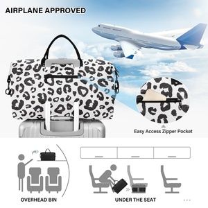Sac de voyage personnalisé à imprimé léopard pour femmes, grand sac de voyage à la mode pour femmes, ensemble de sacs de voyage à prix avantageux - Product Image 5