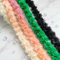 Fleur en dentelle de mousseline colorée de 5 cm, broderie pour vêtements, chapeaux de mariage, décorations, chaussures, accessoires faits main DIY