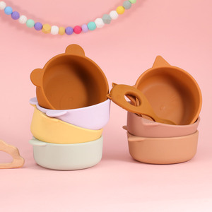 Juego de vajilla de plato de silicona de diseño para niños, tazón de cocina de grado alimenticio, cuchara, tenedor, babero, taza de sippy, juego de alimentación, cena para comer - Product Image 4