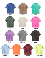 T-shirt vintage délavé à l'acide, imprimé logo DTG personnalisé, tailles 2XL-5XL, 230 GSM, 100% coton lourd, coupe oversize, unisexe, streetwear