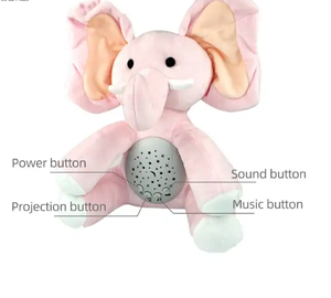Müzikal konfor bebek dolması hayvan plastik peluş projeksiyon geliştirmek duyusal projektör oyuncak yıldızlı gece renkli ışık ile - Product Image 6