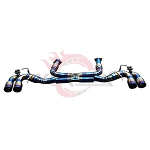 วาล์วระบายอากาศแบบ catback ไทเทเนียม Vortex ควบคุม Chevrolet Corvette C8 6.2L V8 20192025น้ำหนักเบาสีฟ้าเผาเสร็จ - Product Image 1