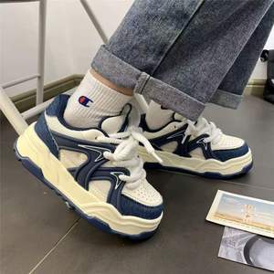 Zapatillas de plataforma estilo vintage de Hong Kong, con suela gruesa elevada, unisex, versátiles, para skate. - Product Image 1
