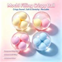 Balle Mochi Croustillante Réaliste, Jouet Anti-Stress Populaire, Balle à Presser, Lot de 3 Balles Mochi Croustillantes