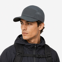 Casquette de sport et de randonnée en nylon de haute qualité, 5 panneaux, souple, à visière incurvée, non structurée, avec sangle à boucle
