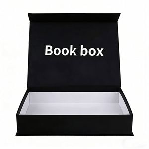 Custom Luxury Black Rigid <b>Book</b> <b>Box</b> With Magnetic Closure Ideal for Premium <b>Book</b> & Gift Packaging - Product Image 1