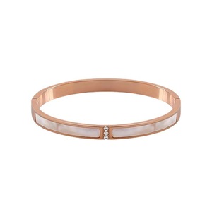 Classic <b>Shell</b> Inlay Bangle <b>Bracelets</b> Rose Gold Yellow Silver Plated Alloy Unisex Jewelry Gift - Product Image 5