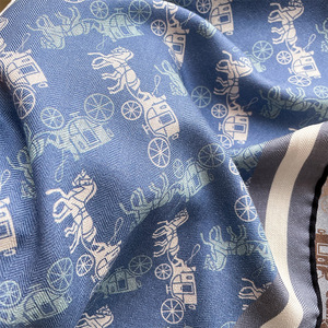 <b>Silk</b> Wool Square <b>Scarf</b> 70cm Women's Autumn Warm Elegant Stylish Commute Print Design - Product Image 3
