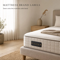 Étiquettes d'angle en satin baroque sur mesure pour matelas de luxe, broderie dorée personnalisée, produits ménagers, étiquettes de meubles EST 1923