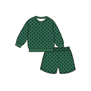 Vêtements pour enfants en gros, hauts à manches longues et shorts, ensembles de shorts pour bébés filles avec des pois colorés - Product Image 4