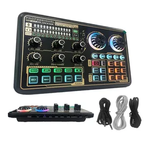 Sk600 interface de áudio mixer, placa de som externa, computador, smartphone, bt, sem fio, cartões de som