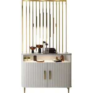 Su misura di Nuovo disegno Elegante Stile Moderno soggiorno portico hollow creativo scaffale schermo con la Console Da Tavolo Combinazione