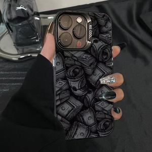 Funda para Teléfono 17 Pro Max con Diseño de Billetes de Dólar y Animales, Compatible con 16/15/14, Texto 13, Electrochapada, Antihuellas - Product Image 1