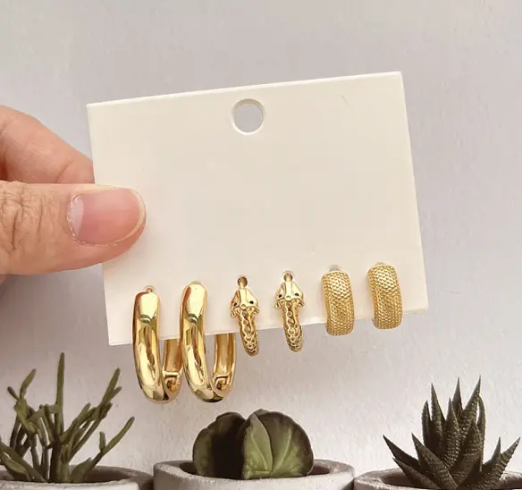 2022 New Trend Three Luxury Women Fashion Jewelry Snake Earrings
