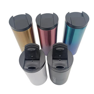 Stainless Steel Tumbler 16Oz Double Wall Vacuum Insulated Coffee <b>Mug</b> For Travel Office Use White Black Gold Blue Purple Gradient - Product Image 2