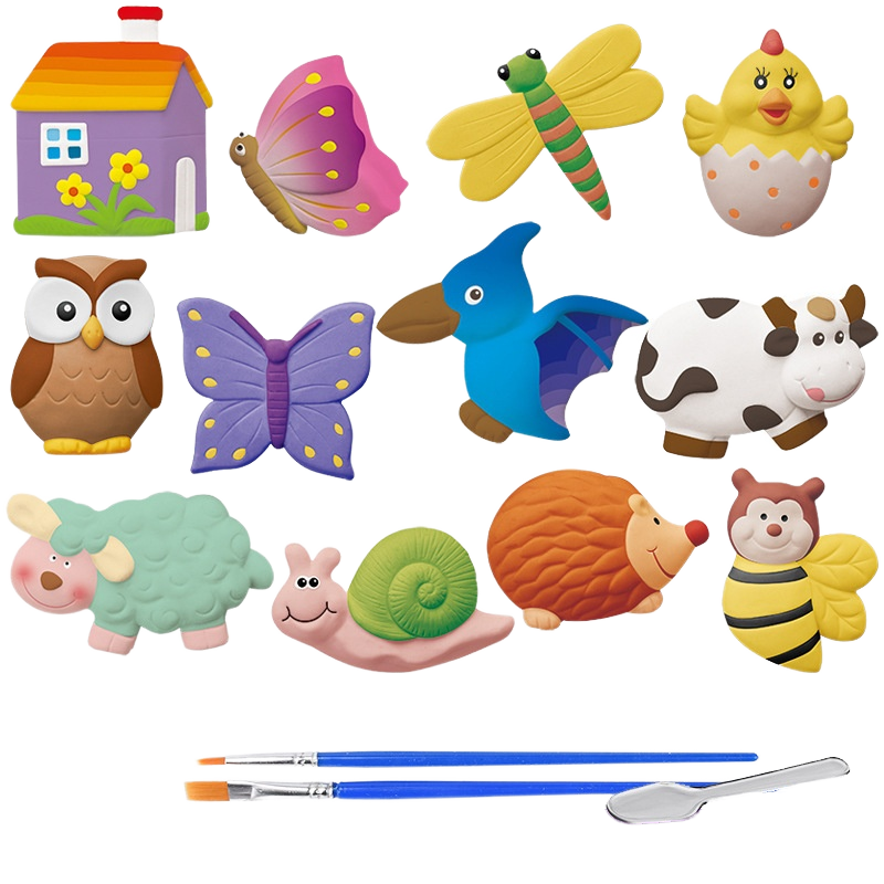 DIY Animal Shape PE Figurine Set