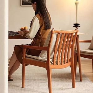 Nordic sedia da pranzo <span class=keywords><strong>in</strong></span> legno massello per uso domestico sedia da studio per il tempo libero semplice sedia da scrivania dal Design moderno poltrona - Product Image 5