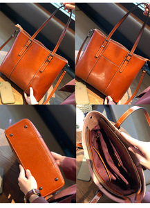 <b>Tote</b> Bags for Women Genuine Cow Leather Shoulder Crossbody Bag Fashion Large Capacity Office Handbag - Product Image 5