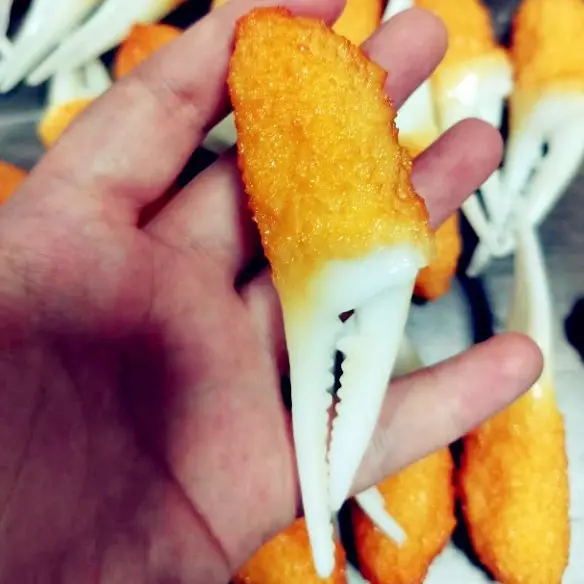 HY סימולציה יפנית טמפורה שרימפס מרכיבי מזון דגם ריאליסטי רגלי סרטן טופר לשחק אבזרי