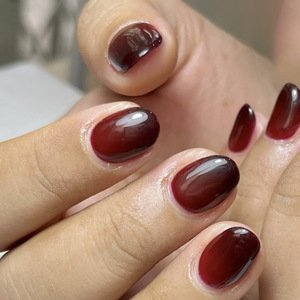 Logo personnalisé en gros sur les <span class=keywords><strong>ongles</strong></span> court rond dégradé rouge noir <span class=keywords><strong>ongles</strong></span> conseils manucure outil presse sur les <span class=keywords><strong>ongles</strong></span> pour salon - Product Image 1
