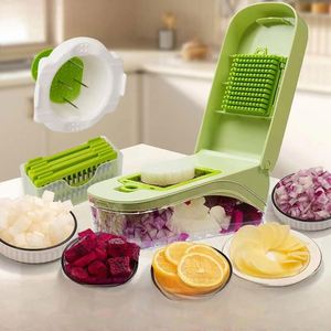 2025 Best Selling 17-in-1 Manual Handheld Multifunctional Vegetable Chopper Onion Cutter Fruits Slicer <b>Potatoes</b> Peeler <b>Container</b> - Product Image 2