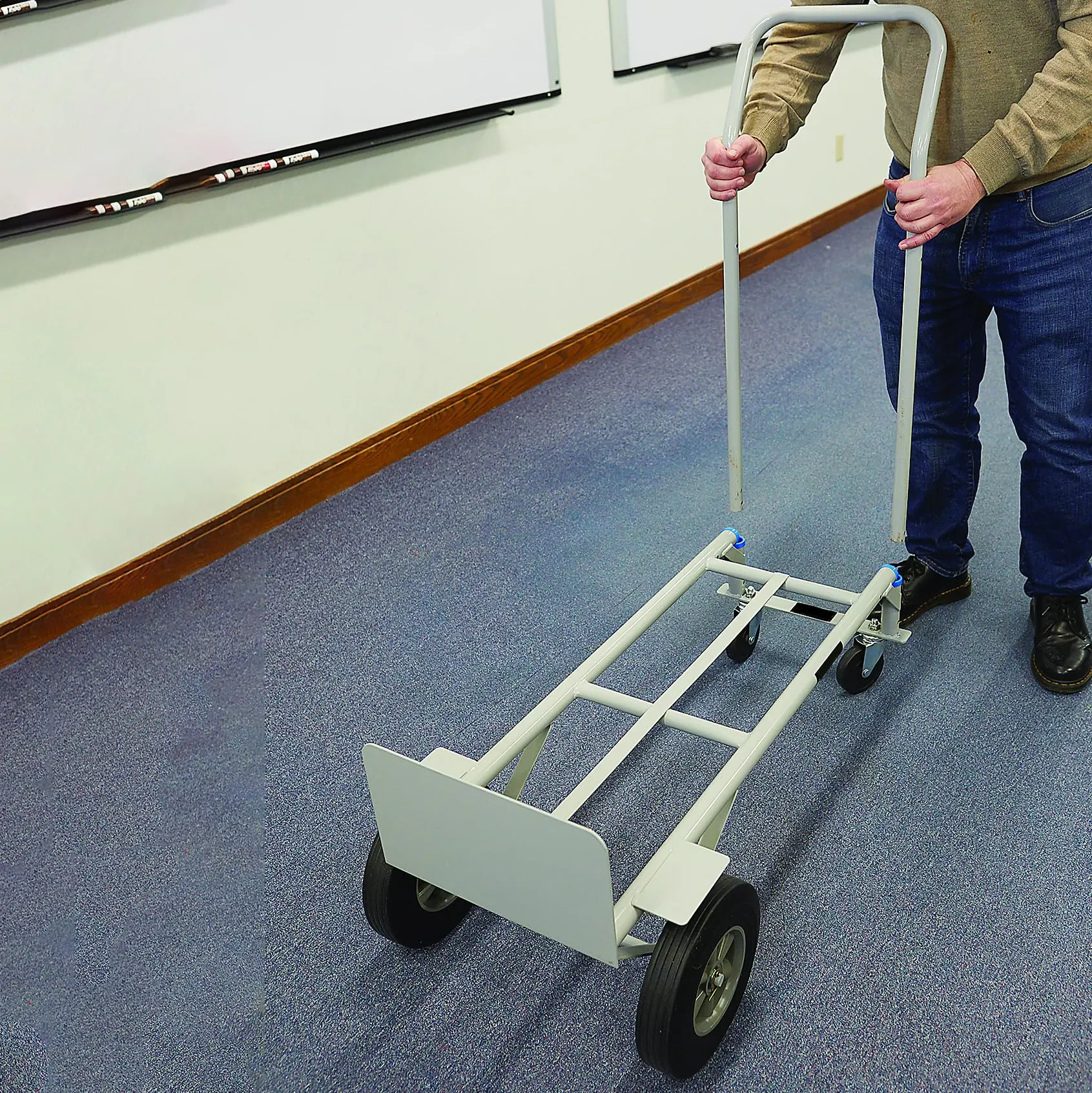 JH-Mech tragbarer stoßbarer Kunststoff-Handgepäckwagen Einkaufswagen faltbarer Handwagen-Wohnwagen mit 4 Rädern