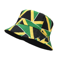 Hommes chauds femmes drapeau National imprimer Double côtés réversible drapeau d'été Panama pêcheur chapeaux jamaïque Bob casquette Gorras seau chapeau