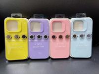 Vente en gros d'étui couleur unie pour iphone 15 14 Film d'objectif d'appareil photo Silicone antichoc Couverture de téléphone pour iphone 15 pro max 14