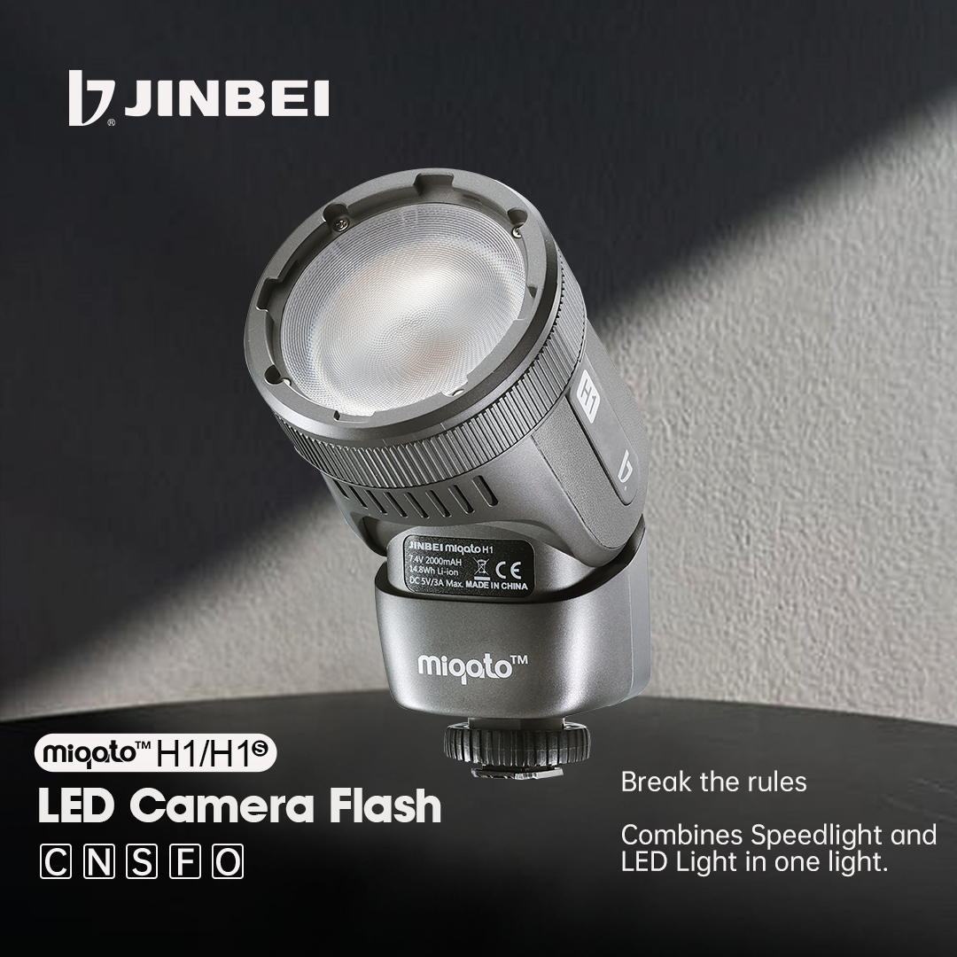 JINBEI H1 LED Camera Flash - Portable Photography Lighting
