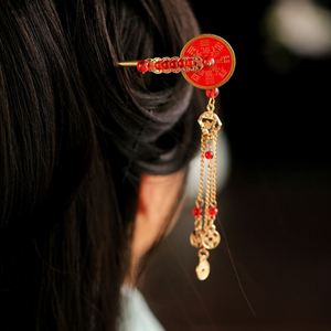 Pasador de Pelo Largo con Borla de Monedas Estilo Chino para Mujer, Horquilla Metálica Vintage, Accesorios para el Cabello Hanfu Qipao - Product Image 3